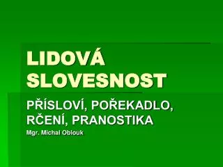 lidov slovesnost