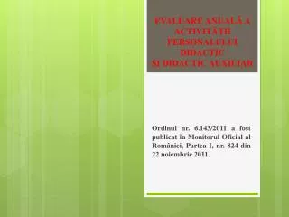 evaluare anual a activit ii personalului didactic i didactic auxiliar