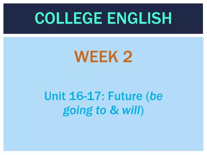 college english week 2
