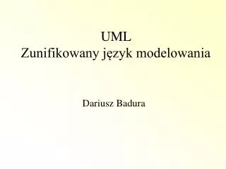 uml zunifikowany j zyk modelowania