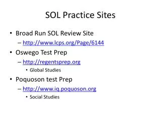 SOL Practice Sites