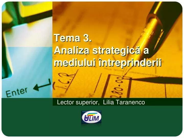 tema 3 analiza strategic a mediului ntreprinderii