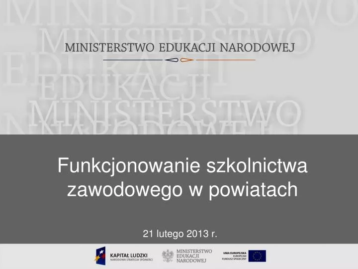 funkcjonowanie szkolnictwa zawodowego w powiatach