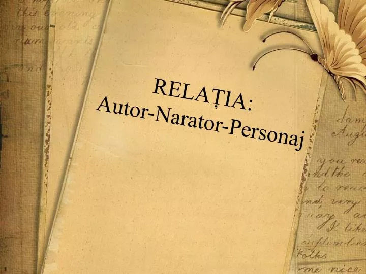 rela ia autor narator personaj