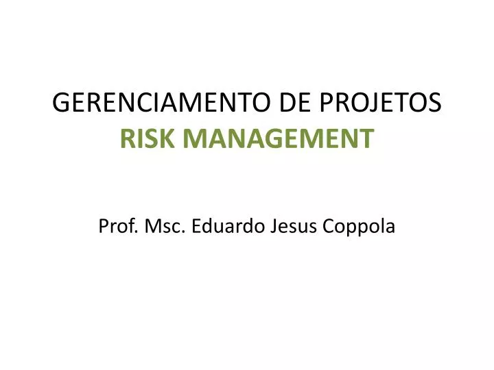 gerenciamento de projetos risk management