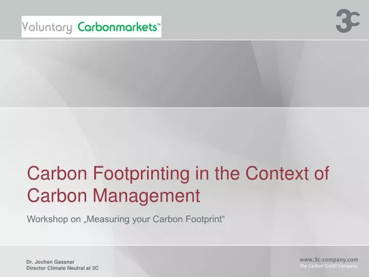 carbon footprinting in the context of carbon management