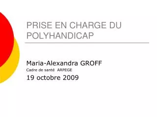 prise en charge du polyhandicap