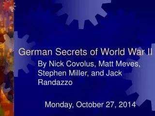 German Secrets of World War II