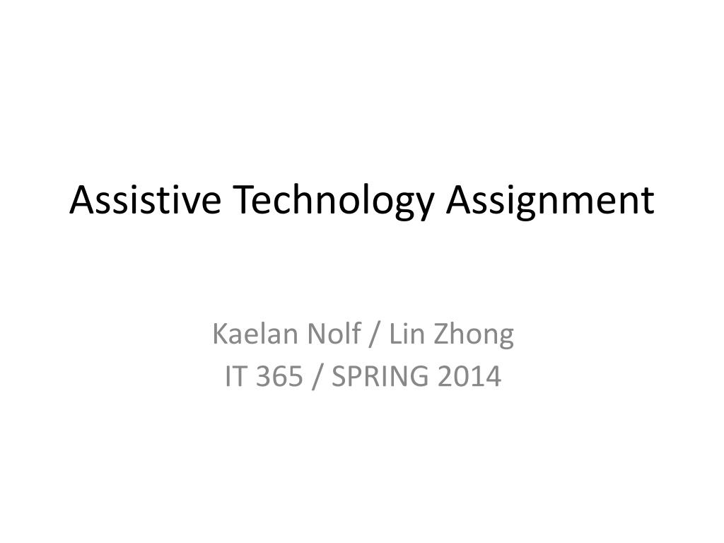 PPT - Enhancing Accessibility with Assistive Technology Tools ...