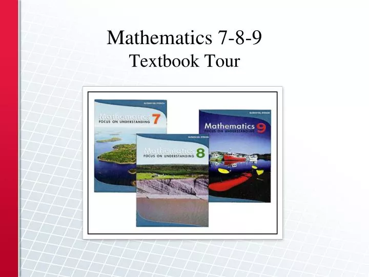 mathematics 7 8 9 textbook tour