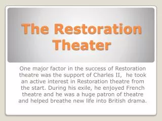 The Restoration Theater