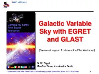 Galactic Variable Sky with EGRET and GLAST S. W. Digel Stanford Linear Accelerator Center
