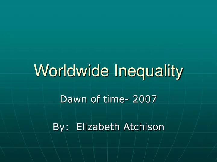 worldwide inequality
