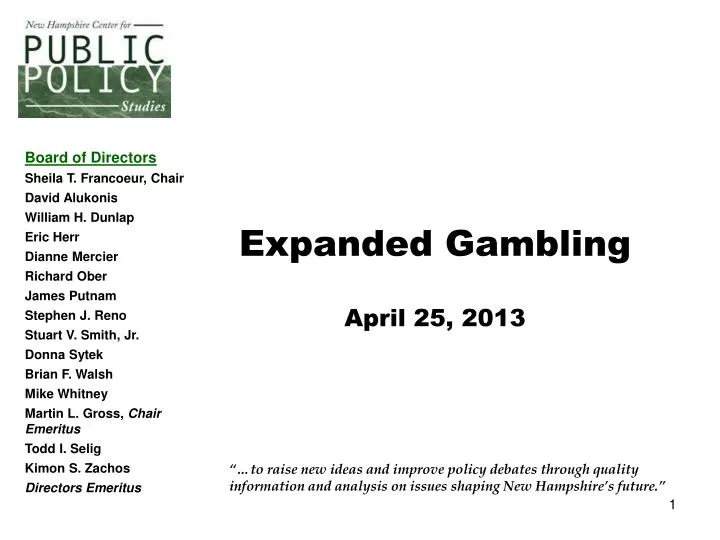 expanded gambling april 25 2013