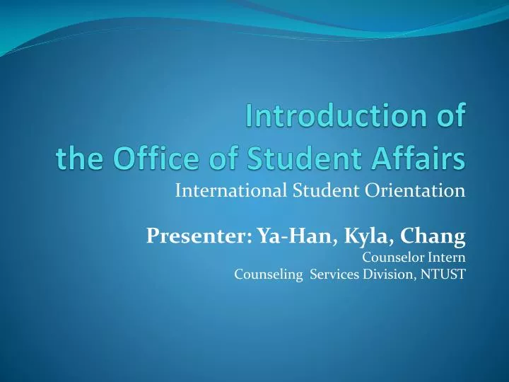 introduction of the office of student affairs