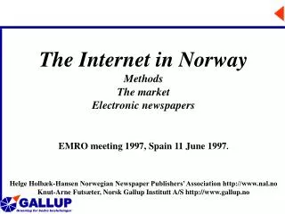 The Internet in Norway Methods The market Electronic newspapers