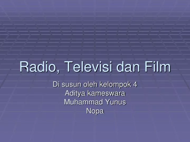 radio televisi dan film