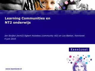 learning communities en nt2 onderwijs
