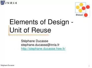 Elements of Design - Unit of Reuse