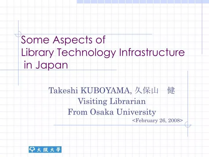 some aspects of library technology infrastructure in japan