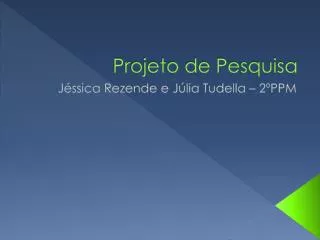 projeto de pesquisa