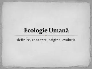 ecologie uman