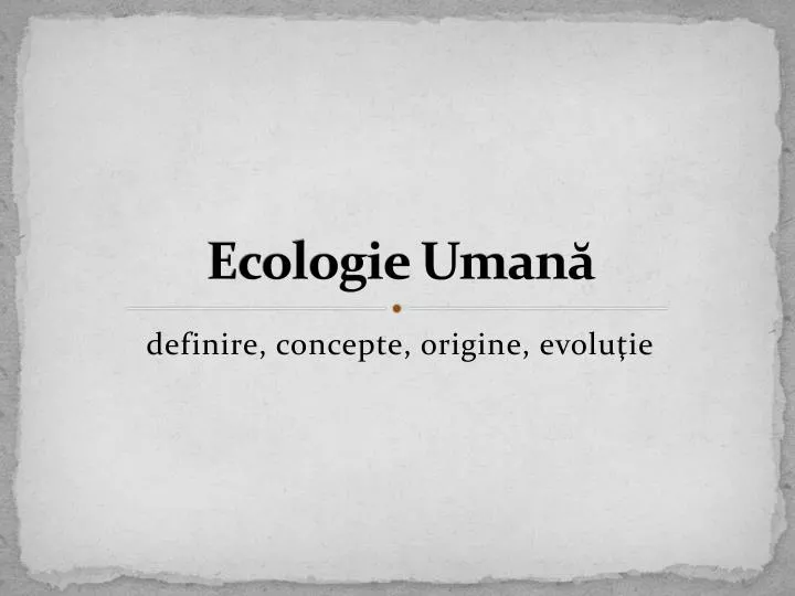 ecologie uman