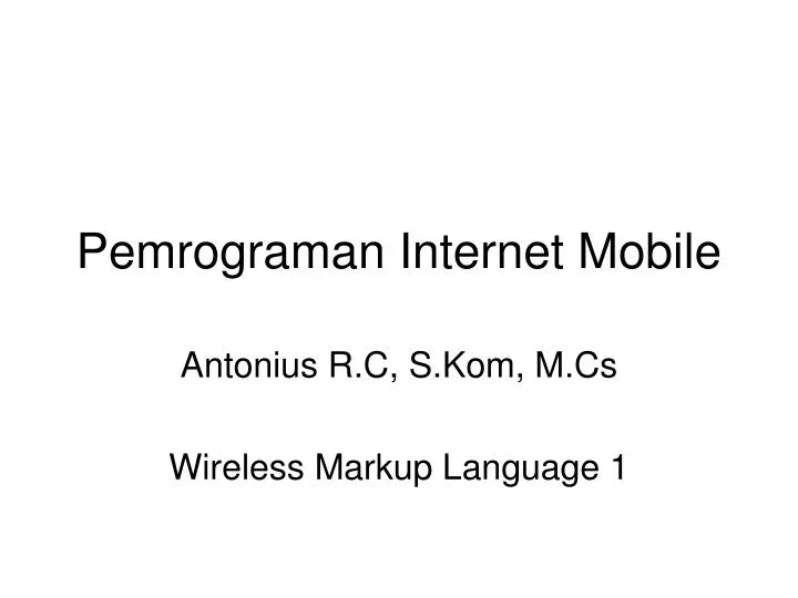 pemrograman internet mobile