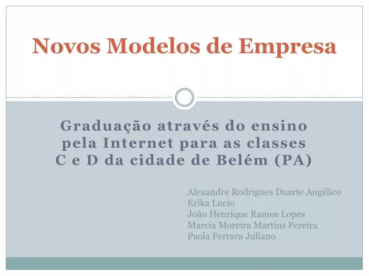 novos modelos de empresa