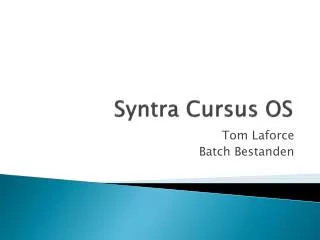 syntra cursus os