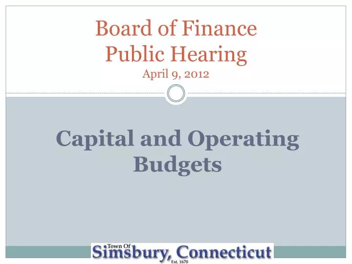 board of finance public hearing april 9 2012