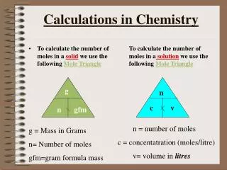 Calculations in Chemistry