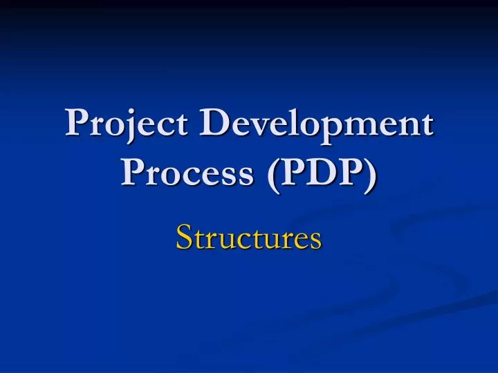 project development process pdp