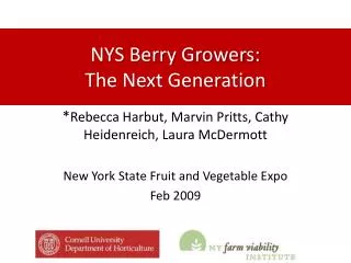 NYS Berry Growers: The Next Generation