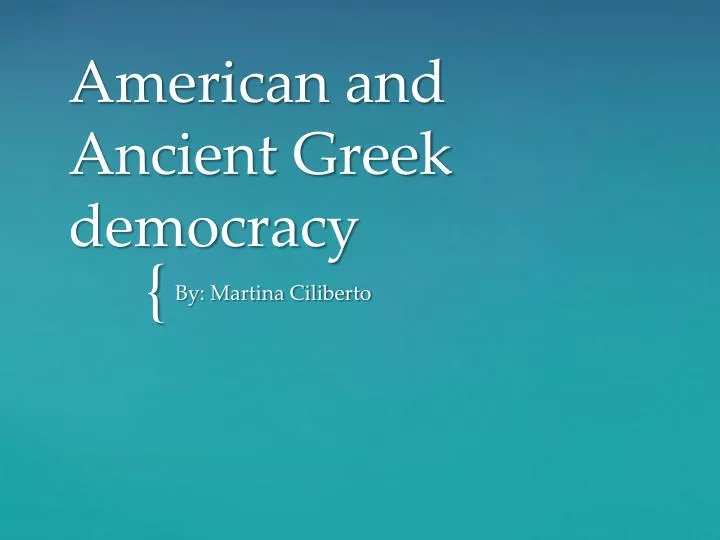 american and ancient g reek democracy
