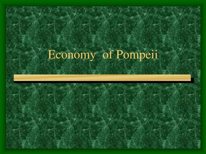 economy of pompeii