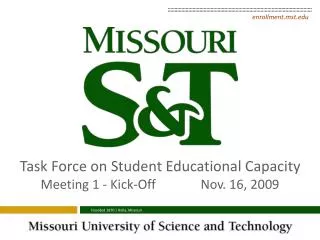 Task Force on Student Educational Capacity Meeting 1 - Kick-Off		Nov. 16, 2009