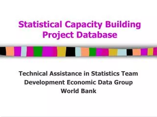 Statistical Capacity Building Project Database