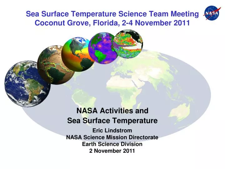 sea surface temperature science team meeting coconut grove florida 2 4 november 2011