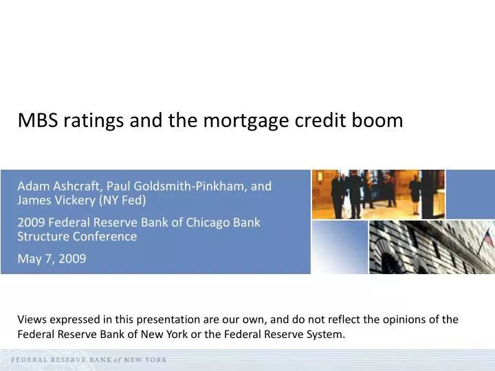 mbs ratings and the mortgage credit boom