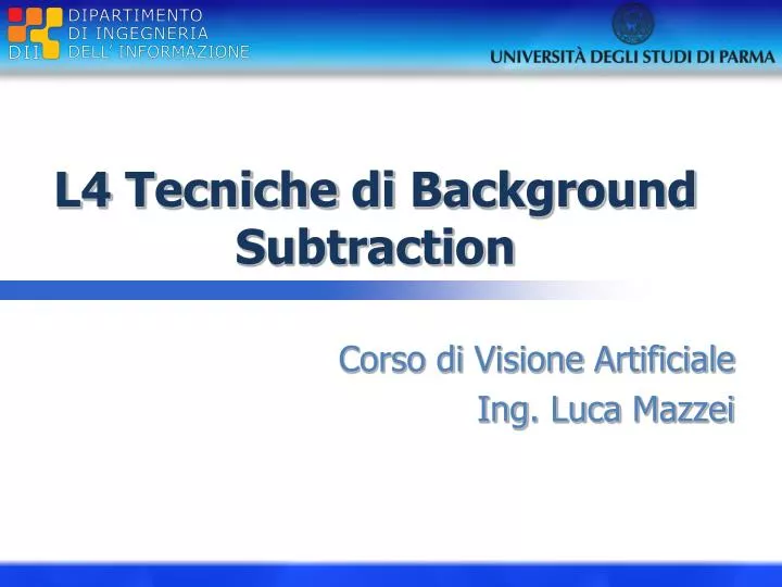 l4 tecniche di background subtraction