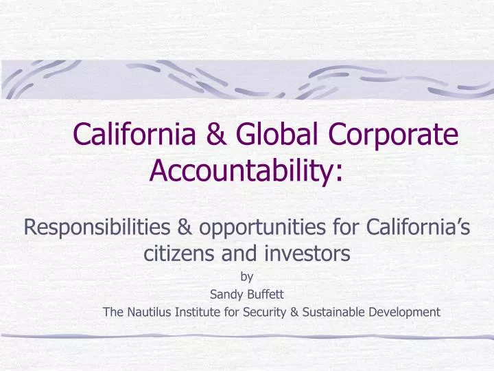 california global corporate accountability