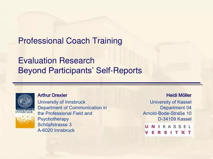 professional coach training evaluation research beyond participants self reports