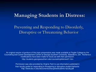 managing students in distress