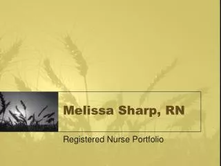 Melissa Sharp, RN