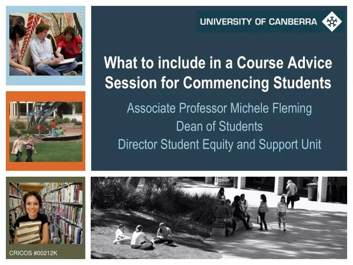 what to include in a course advice session for commencing students