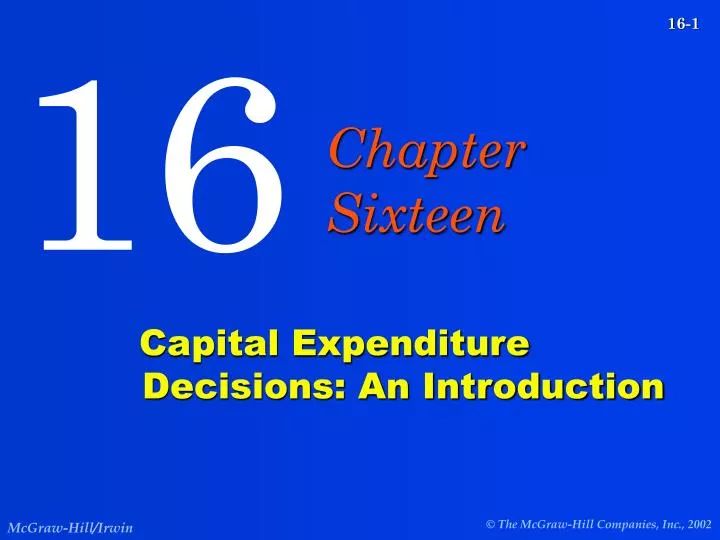 capital expenditure decisions an introduction