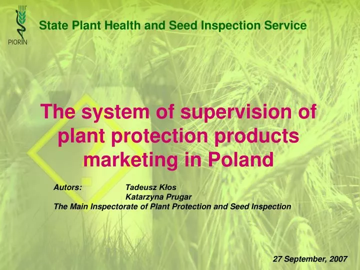 the system of supervision of plant protection products marketing in poland