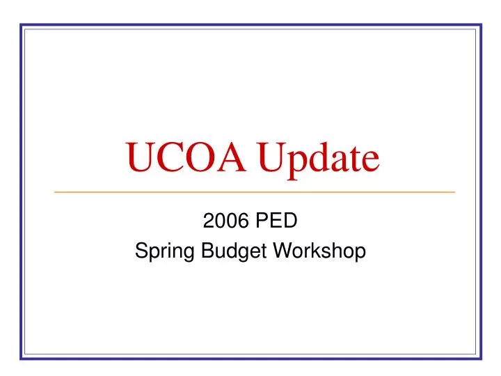 ucoa update