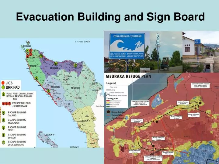 evacuation building and sign board